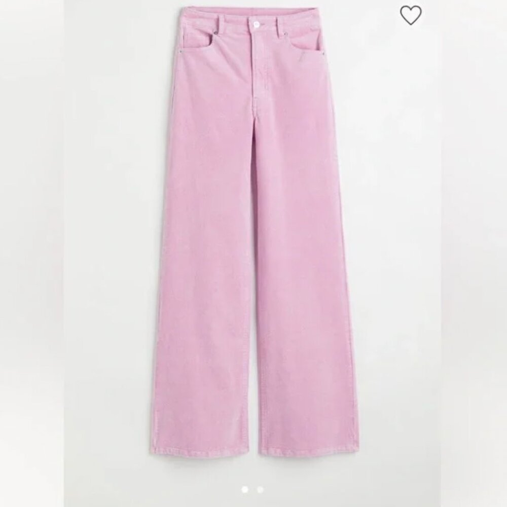 H&M Pink Corduroy Wide Leg Pants